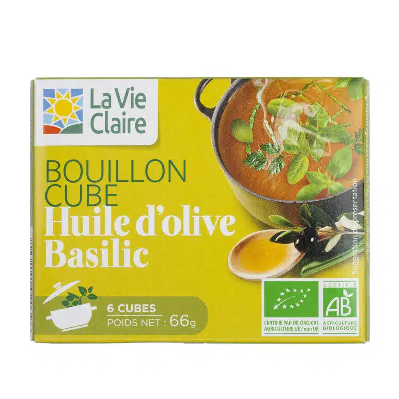 Bouillon huile d'olive basilic bio