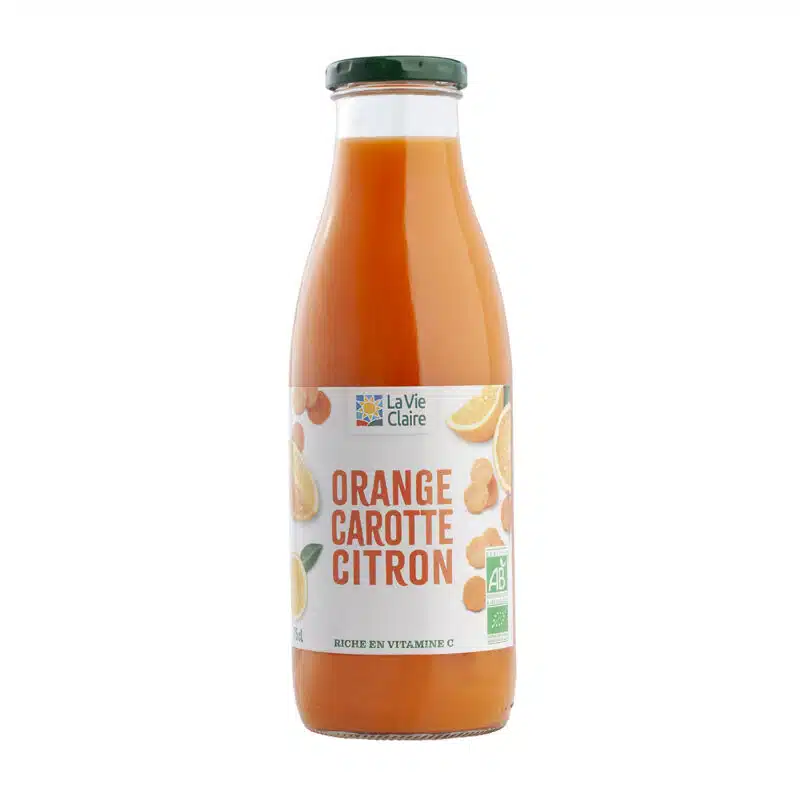 Jus d'orange, carotte et citron bio