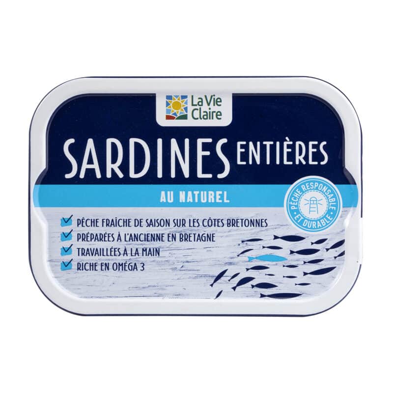 Sardines entières naturelles bio