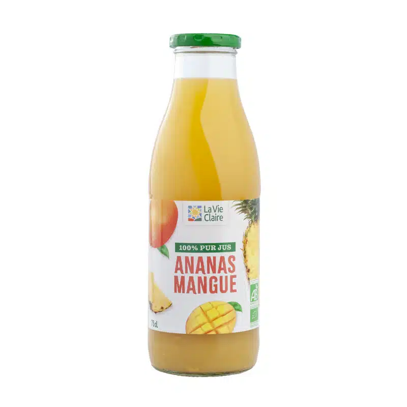 Pur jus d'ananas mangue 75cl bio.