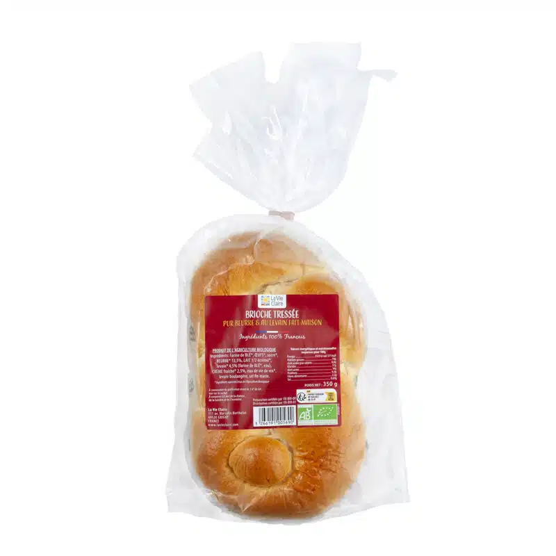 Brioche tréssée pur beuure bio.