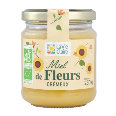 Miel de fleurs biologique crémeux.