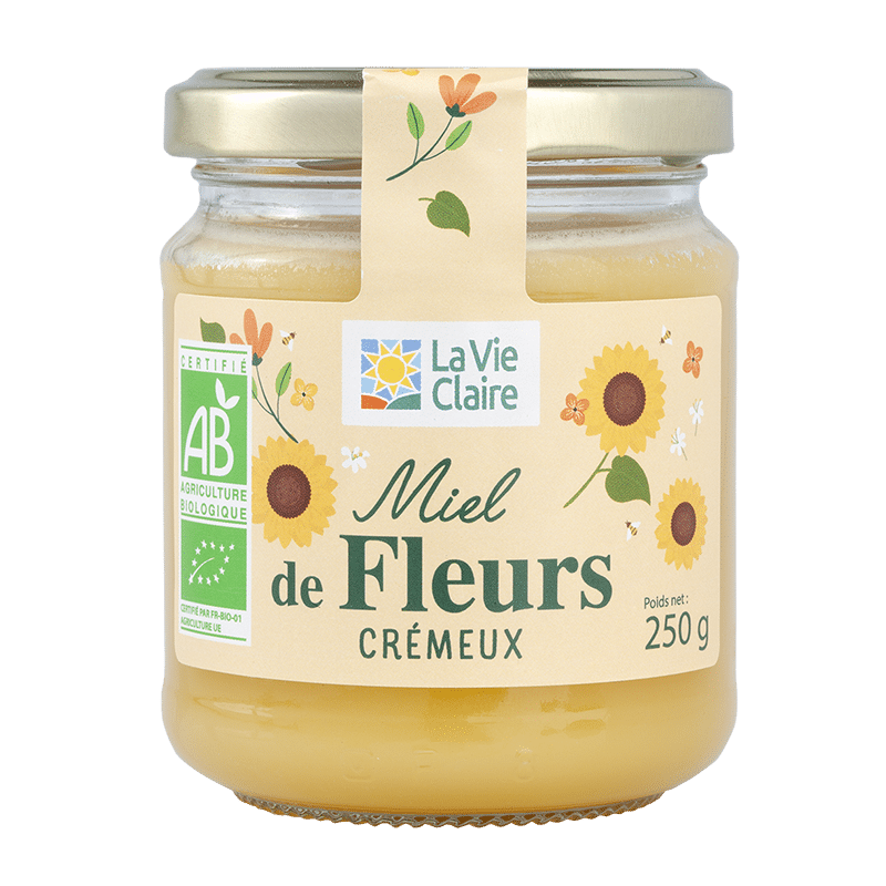 Miel de fleurs biologique crémeux.