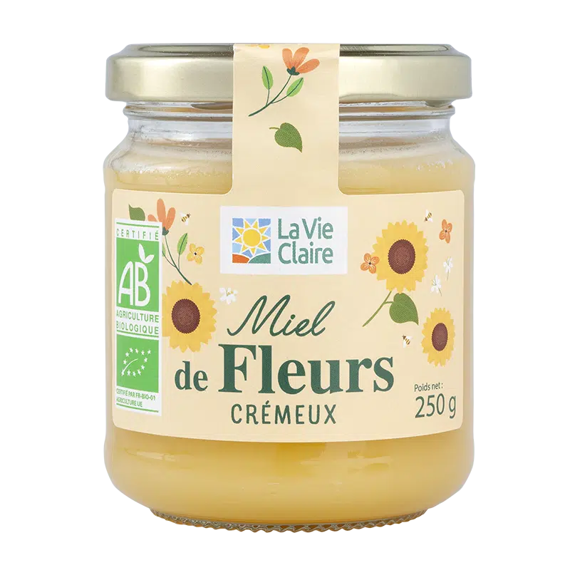 Miel de fleurs biologique crémeux.