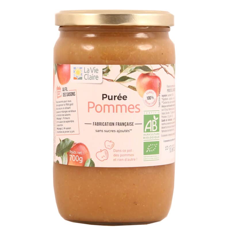 Purée de pommes sans sucres ajoutés bio