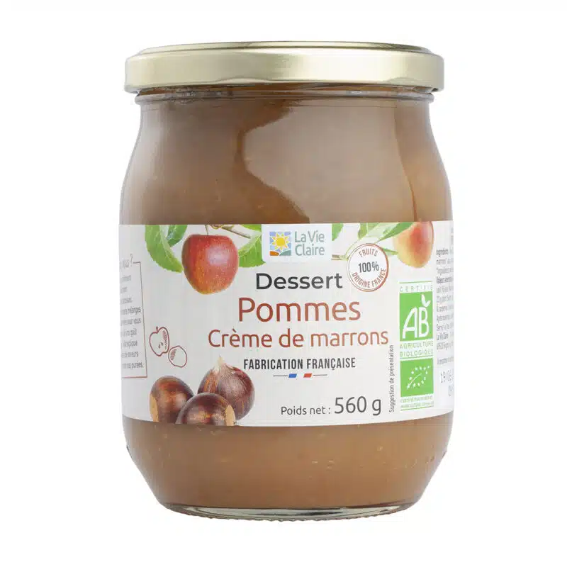 Dessert pomme marron bio.