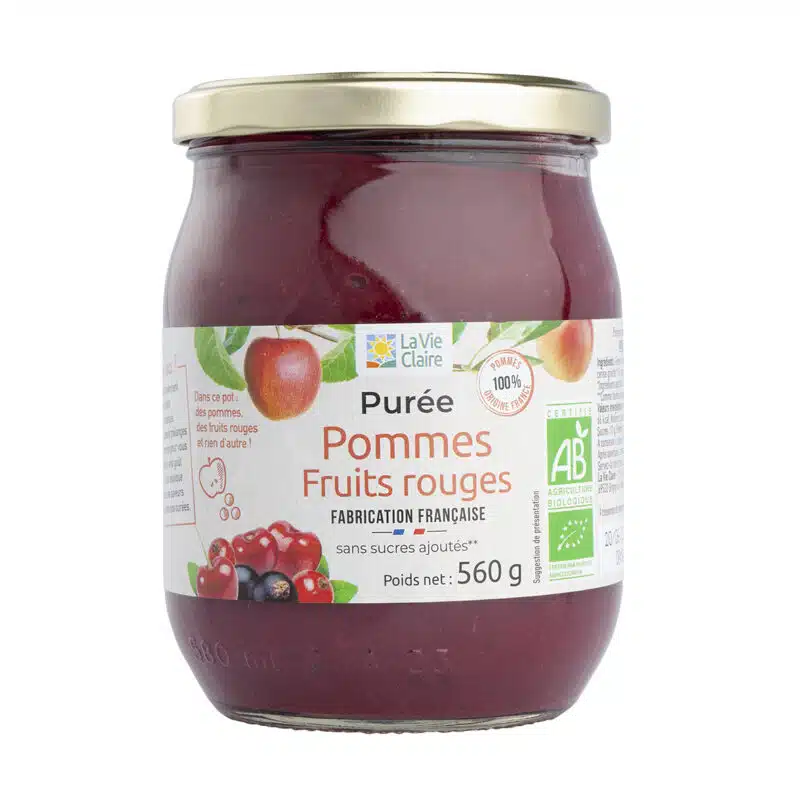 Purée pomme fruits rouges bio..