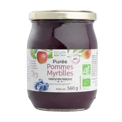 Purée pomme myrtille bio..