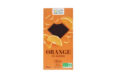 Tablette chocolat noir 66% orange bio