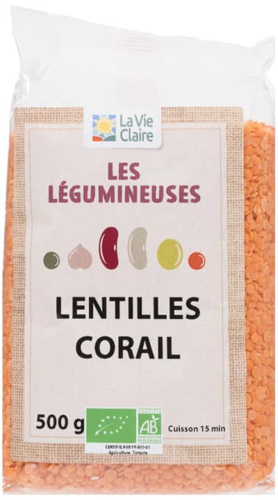 Lentilles corail bio