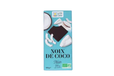 Tablette chocolat noir 66% coco rapée bio