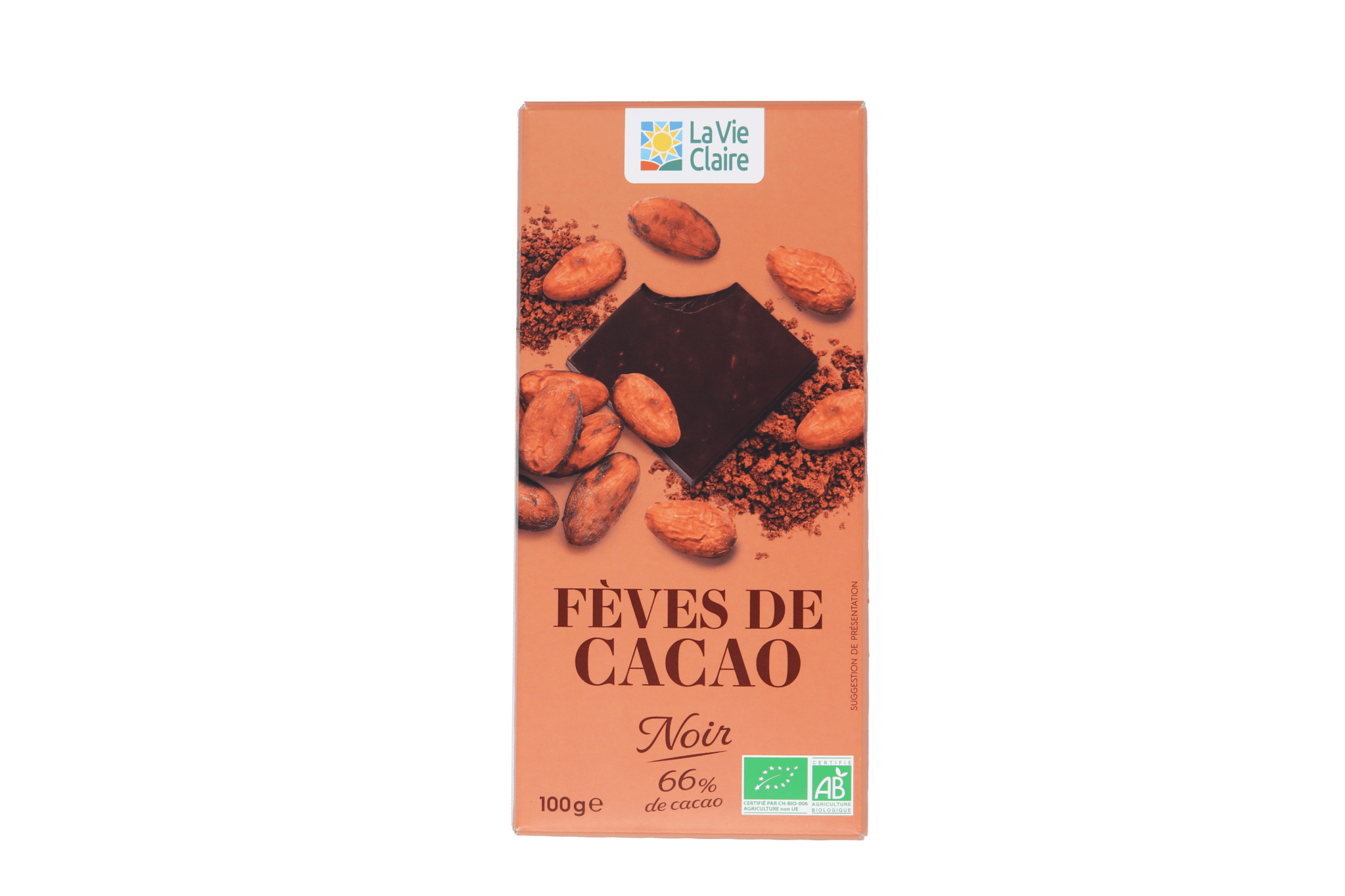 Tablette de chocolat noir aux éclats de fèves de cacao