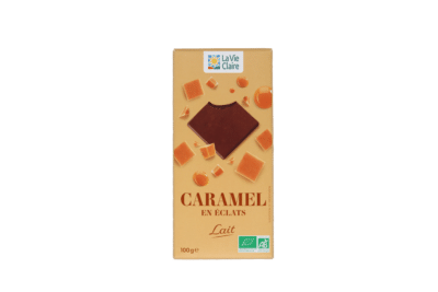 Tablette chocolat au lait aux éclats de caramel bio