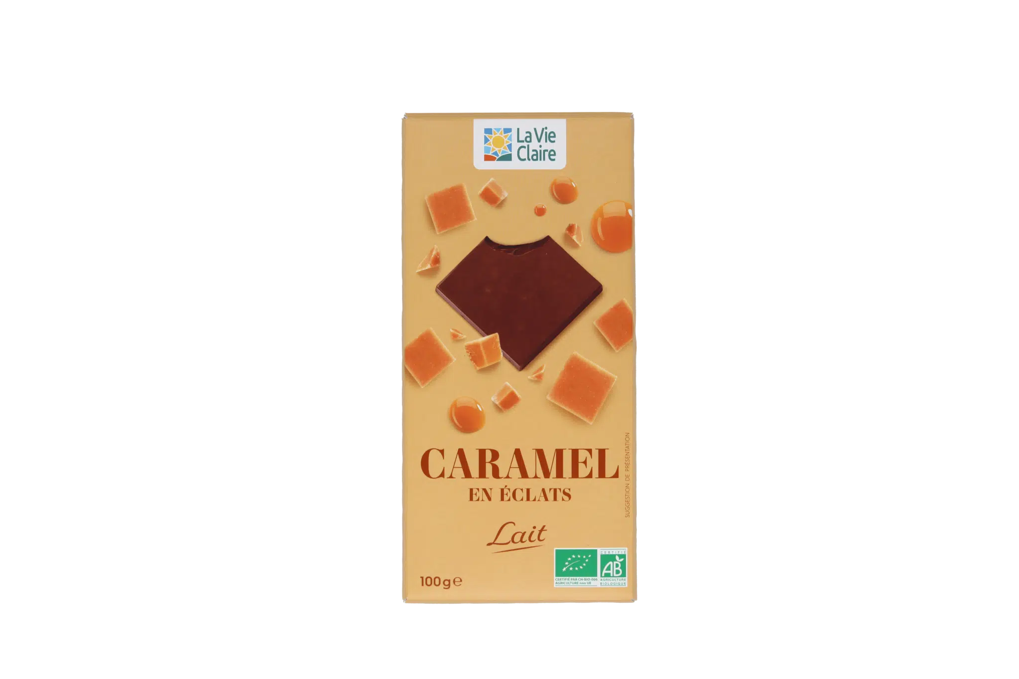 Milk chocolate with caramel chips