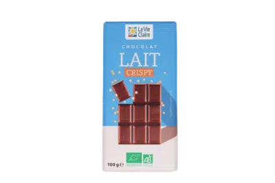 Tablette chocolat au lait crispy bio