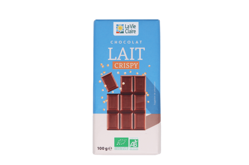 Tablette chocolat au lait crispy bio