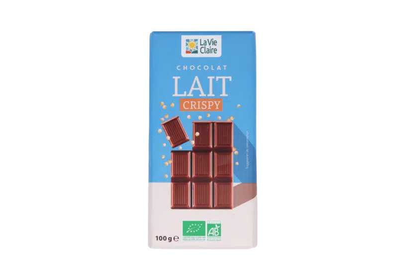 Tablette chocolat au lait crispy bio