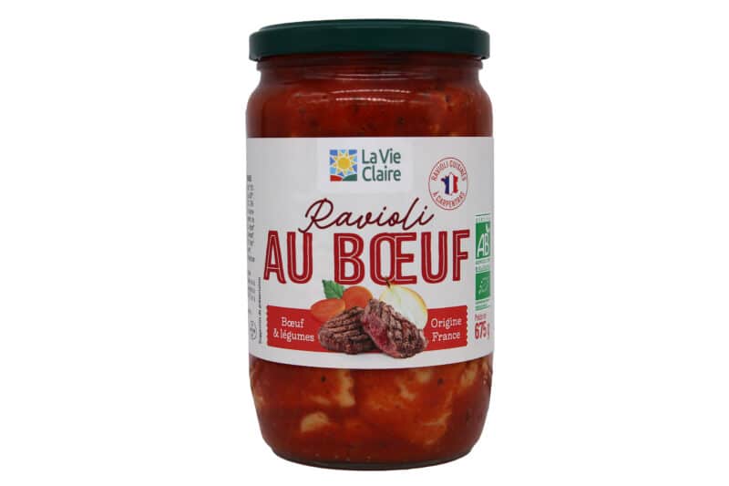 Ravioli au boeuf bio.