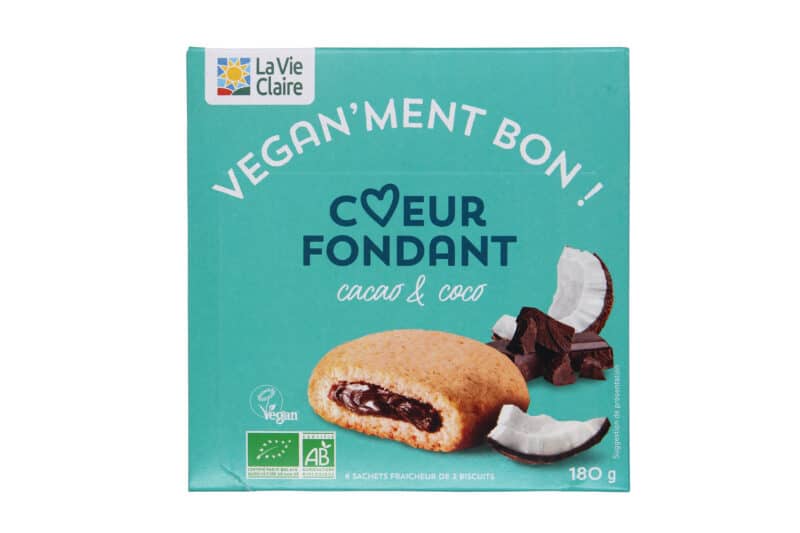 Biscuit vegan fourré à la coco et au cacao bio