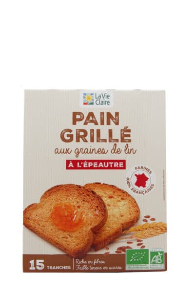 Pain grillé à l'épeautre et graines de lin bio