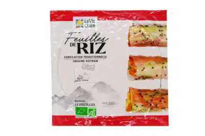 Véritables feuilles de riz.