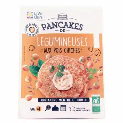 Pancakes de légumineuses aux pois chiches bio