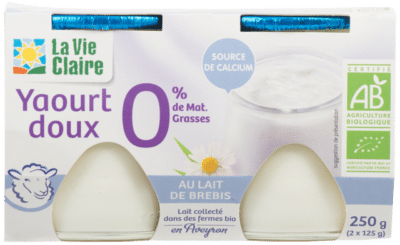 Yaourt doux de brebis 0% de Matières grasses 2x125g