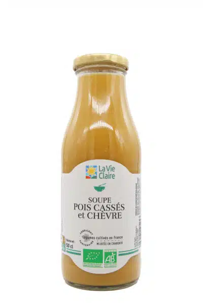 Soupe de pois cassés et chèvre bio