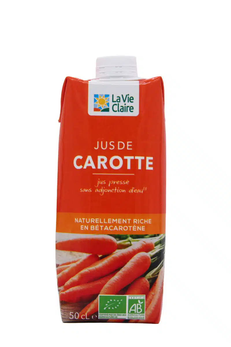 Jus de carotte pressé bio