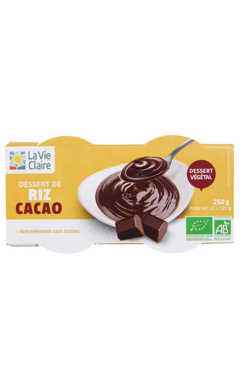 Dessert de riz et cacao bio