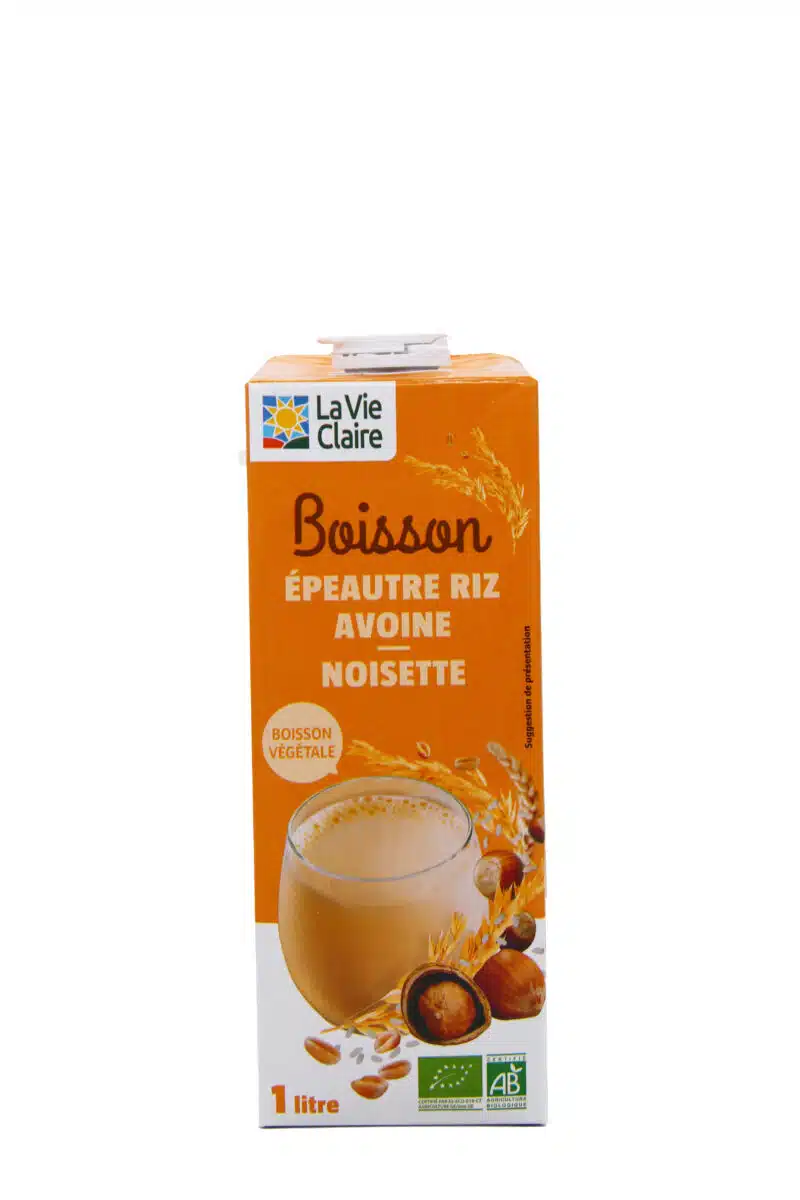 Boisson végétale à l'épeautre, riz, noisette et avoine bio