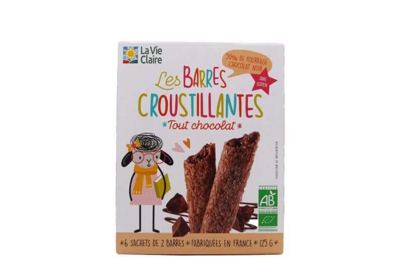 Barres croustillantes tout chocolat bio