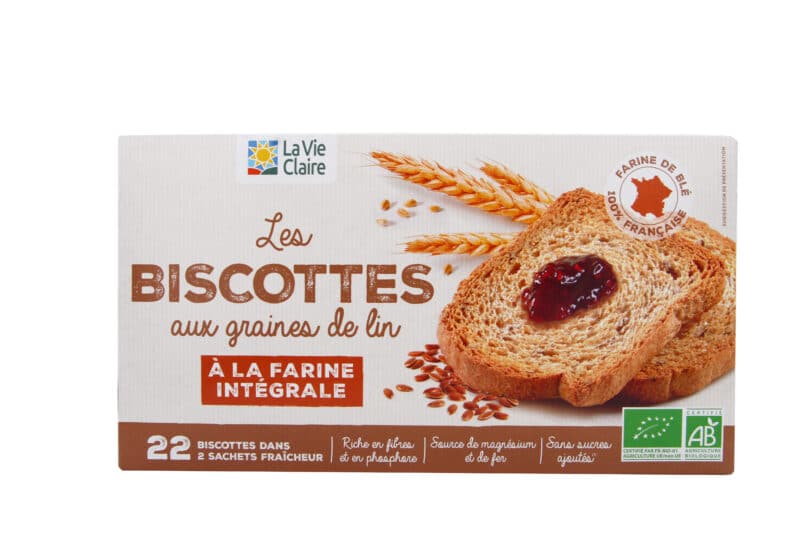 Biscottes à la farine intégrale et aux graines de lin