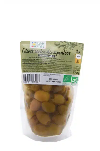 Olives vertes dénoyautées bio