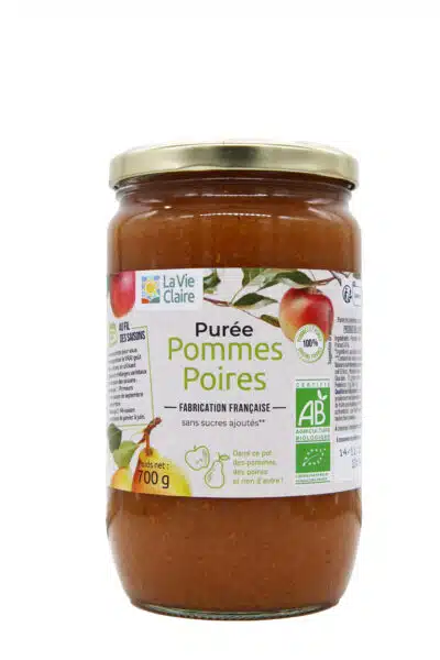 Purée pommes poires bio