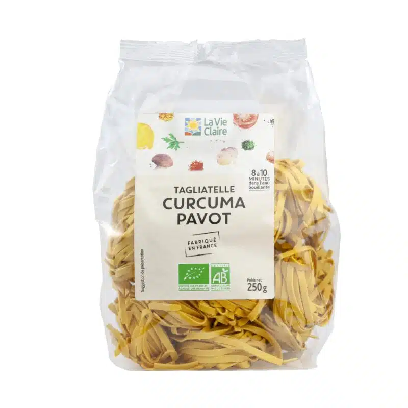 Tagliatelles curcuma pavot bio