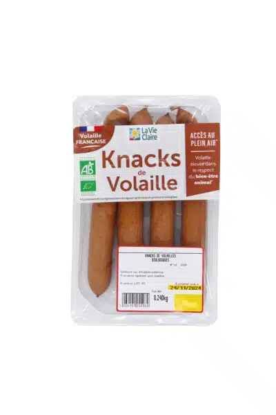 Knacks de volaille bio