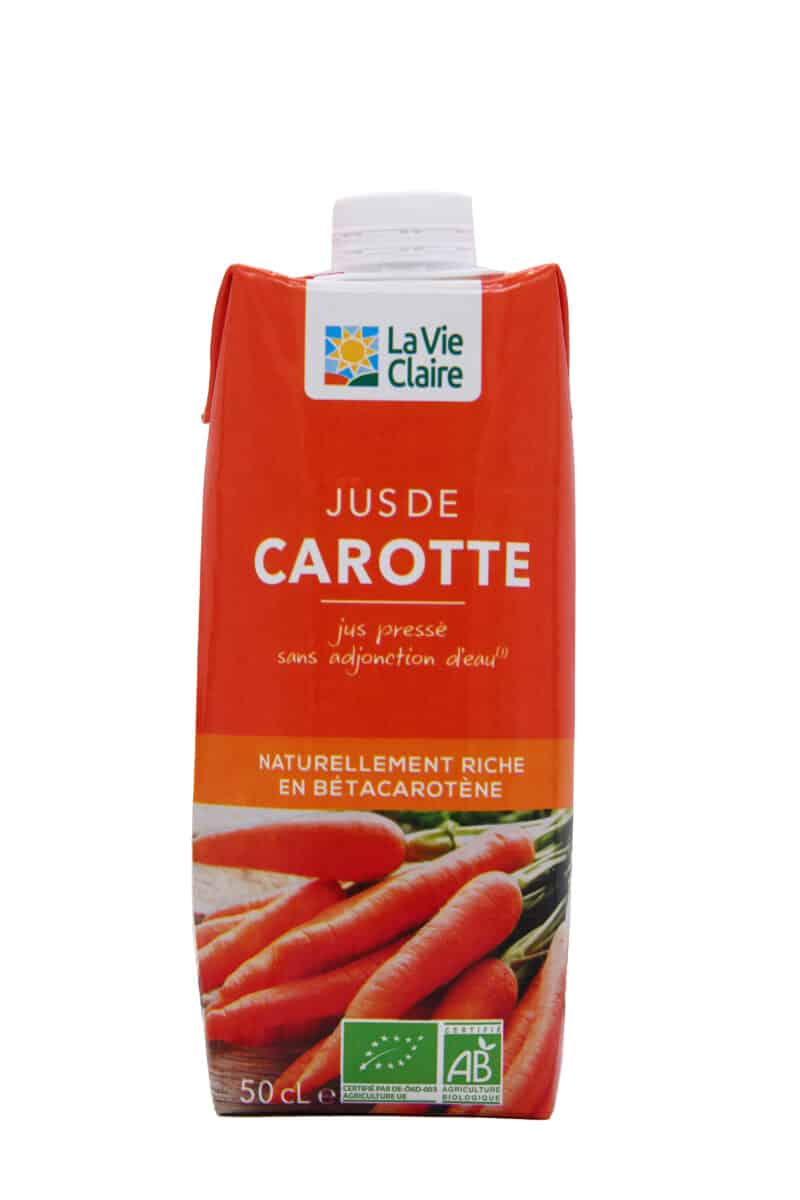 Jus de carotte pressé bio