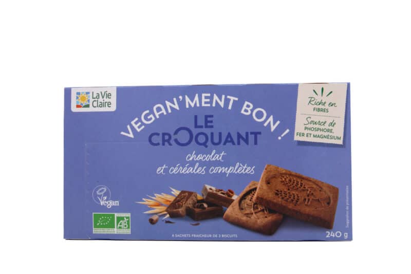 Biscuit vegan au blé complet et au chocolat bio