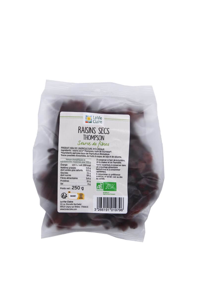 Raisin sec Thompson biologique