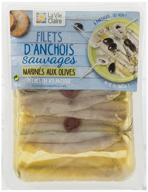 Filets d'anchois sauvages aux olives bio