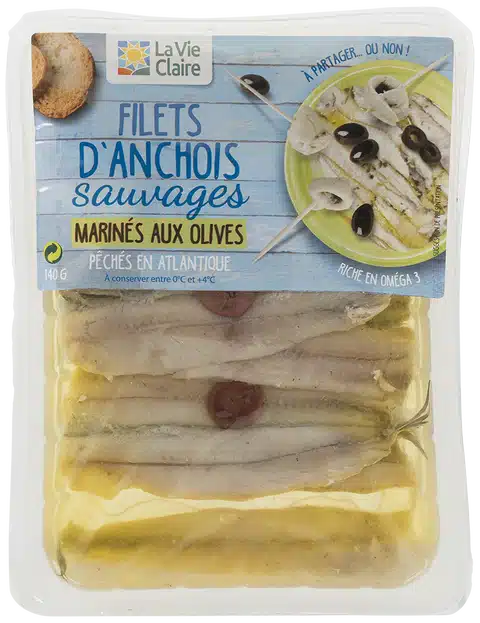 Filets d'anchois sauvages aux olives bio