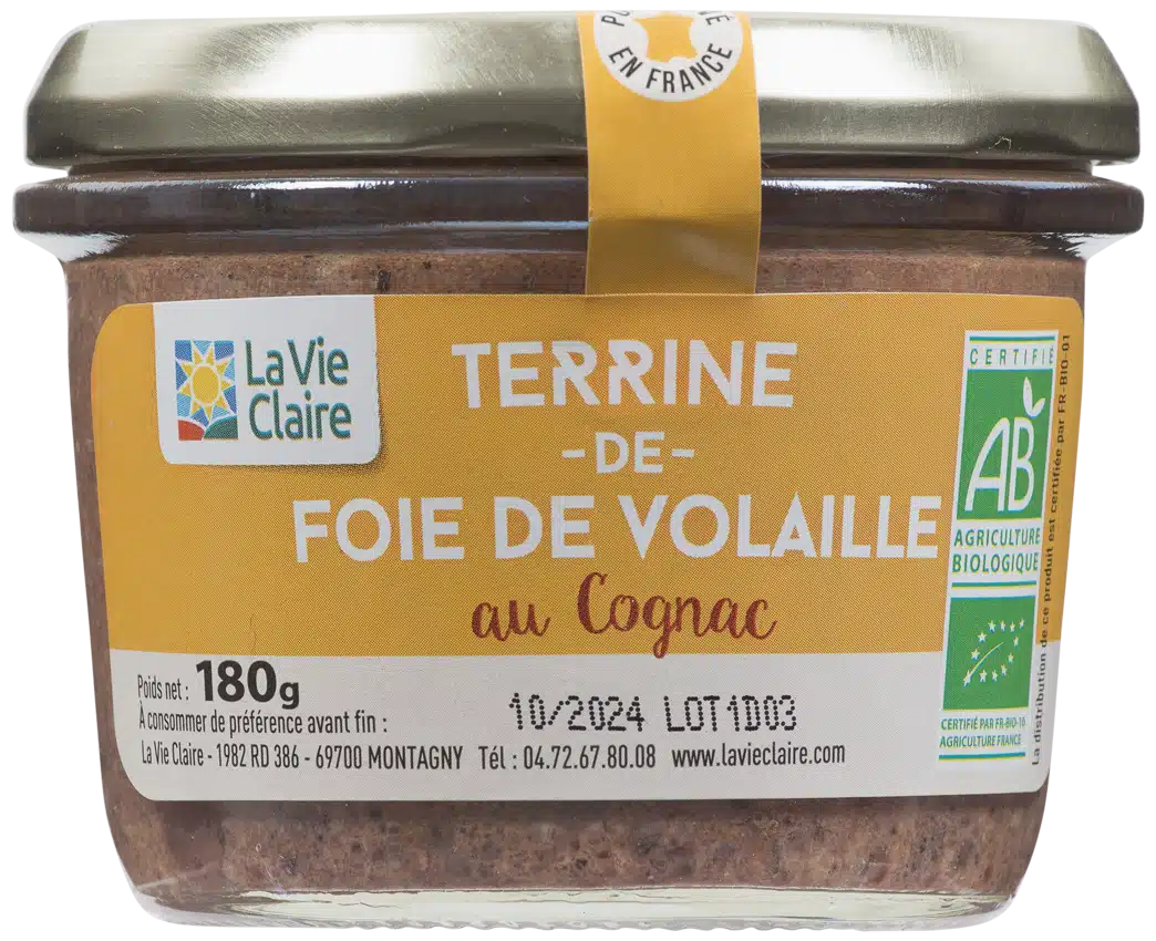 Terrine de foie de volaille au Cognac bio