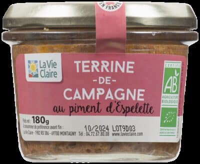 Terrine de campagne au piment d'Espelette bio