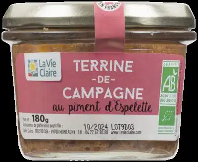 Terrine de campagne au piment d'Espelette bio