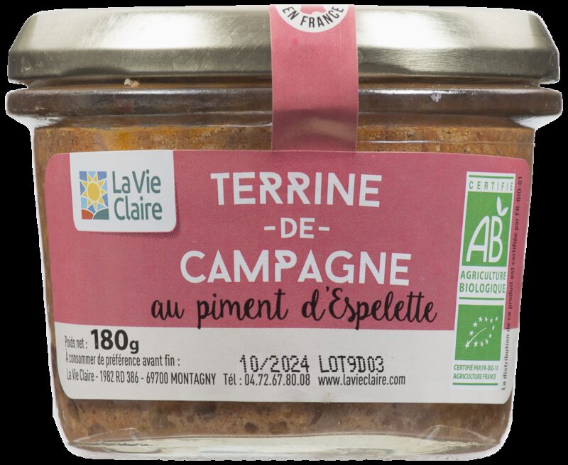 Terrine de campagne au piment d'Espelette bio