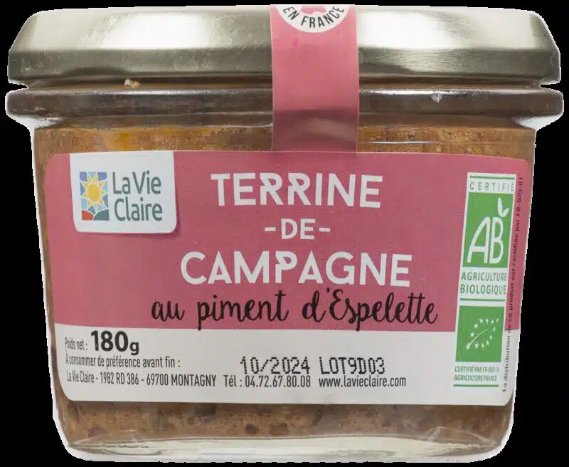 Terrine de campagne au piment d'Espelette bio