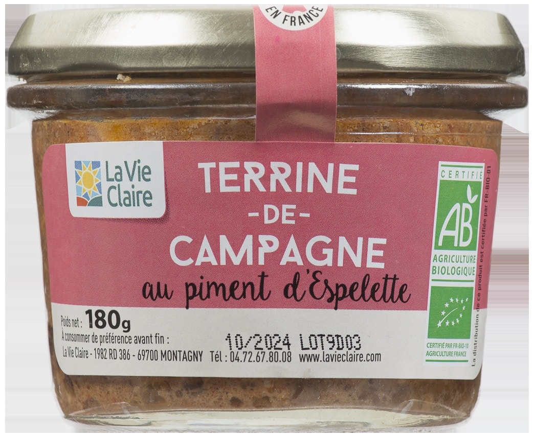 Terrine de campagne au piment d'Espelette bio