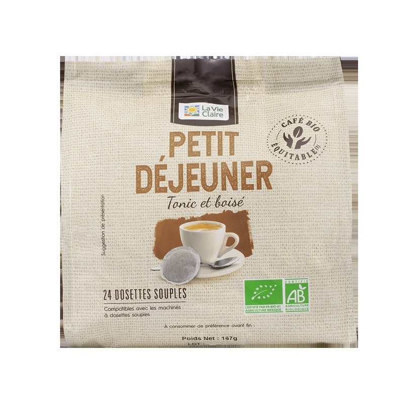 Dosettes café petit déjeuner bio