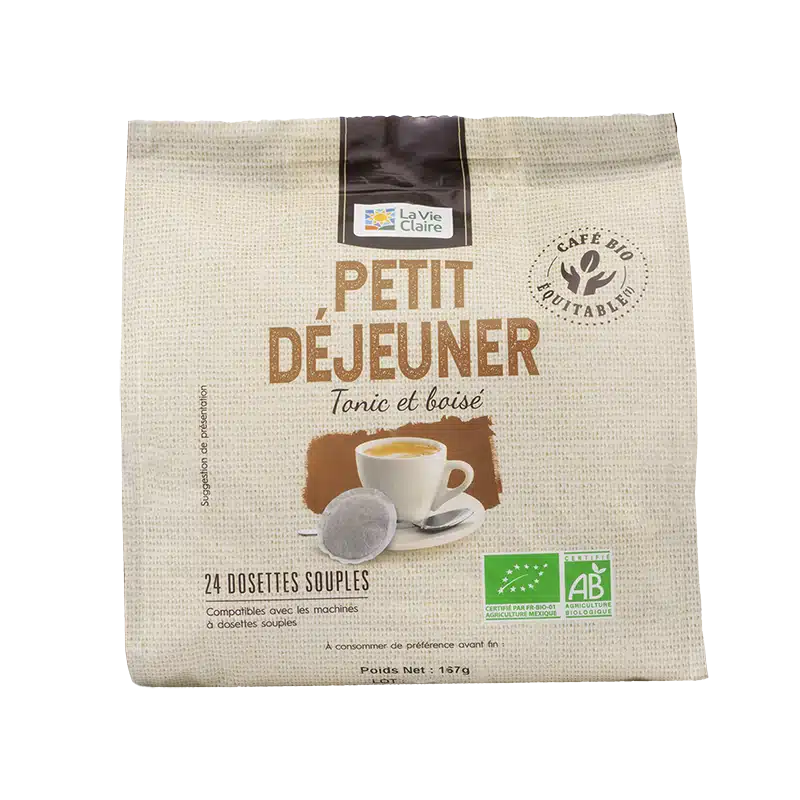 Dosettes café petit déjeuner bio